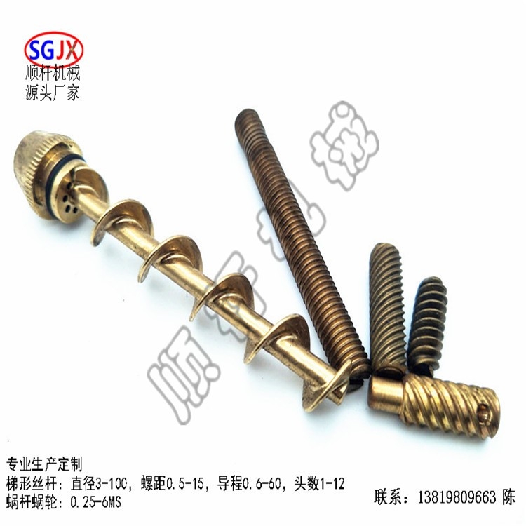 生產小模數黃銅渦輪蝸杆 單頭多頭牙蝸杆 減速蝸杆加工